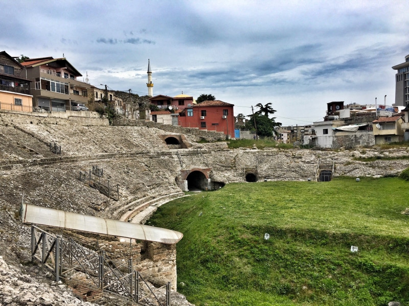 amphithéâtre romain à Durrës en Albanie